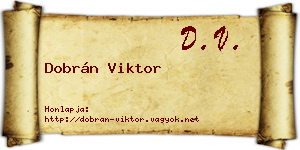 Dobrán Viktor névjegykártya